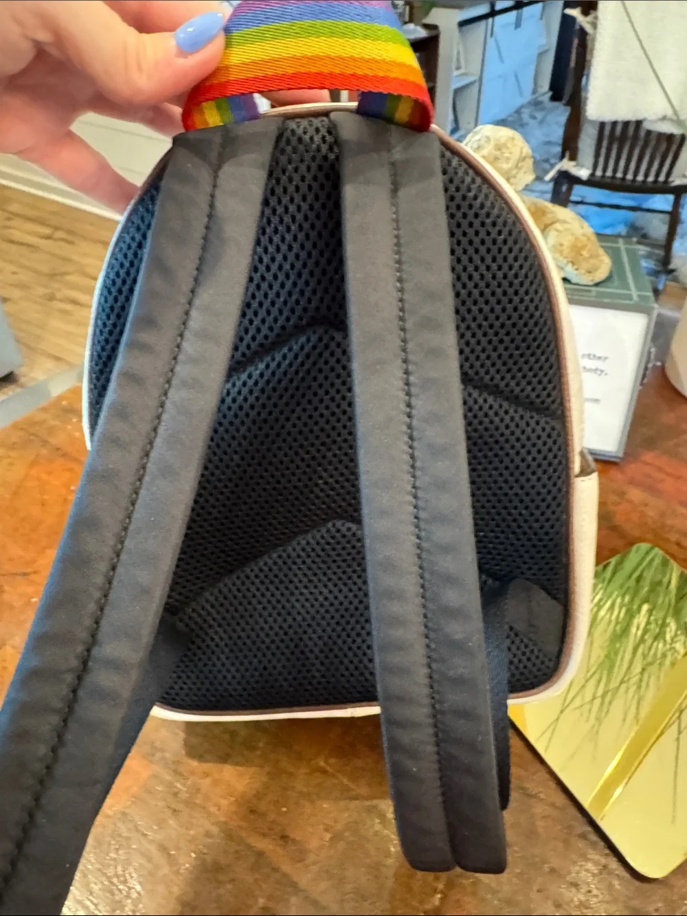 COACH Kids' White Rainbow Logo Mini Backpack